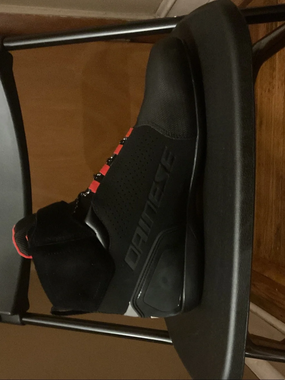 Dainese Men's Black Riding Boot with Red Accents